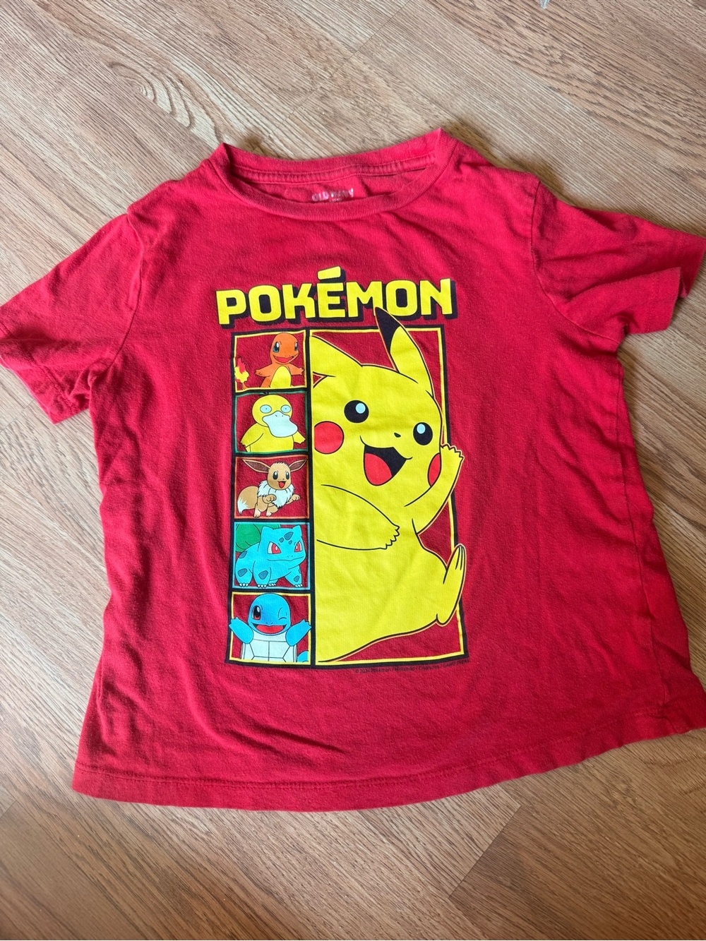 Old Navy Red Kids' Pokémon Pikachu Graphic Tee with Yellow & Blue Accents